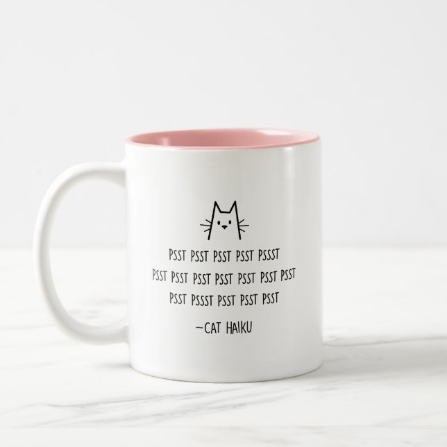 Caneca De Café Em Dois Tons Cat Haiku Mug (Esquerda)