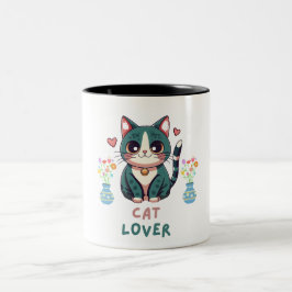 Caneca De Café Em Dois Tons Cat Lover
