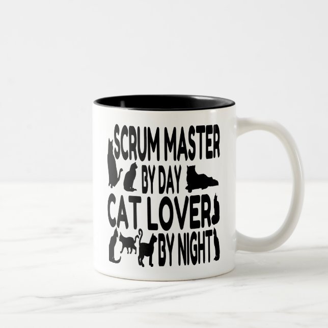 Caneca De Café Em Dois Tons Cat Lover Scrum Master (Direita)