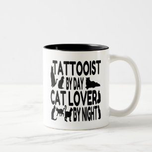 Caneca De Café Em Dois Tons Cat Lover Tattoooist
