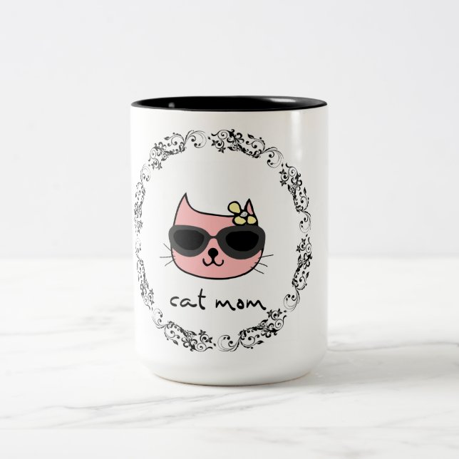 Caneca De Café Em Dois Tons Cat Mãe (Centro)