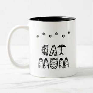 Caneca De Café Em Dois Tons Cat Mãe Mug