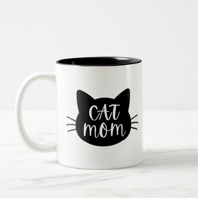 Caneca De Café Em Dois Tons Cat Mom (Esquerda)