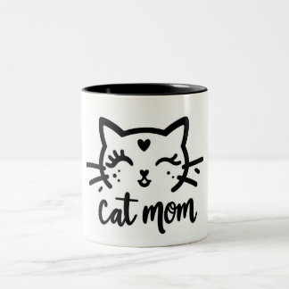 Caneca De Café Em Dois Tons Cat Mom black