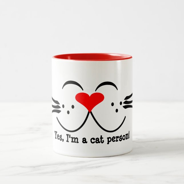 Caneca De Café Em Dois Tons Cat Person Mug (Centro)
