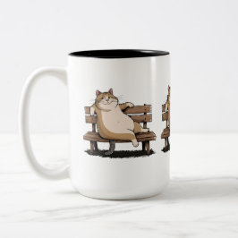 Caneca De Café Em Dois Tons Cat The Bench Sitter