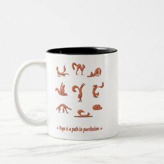 Caneca De Café Em Dois Tons Cat Yoga