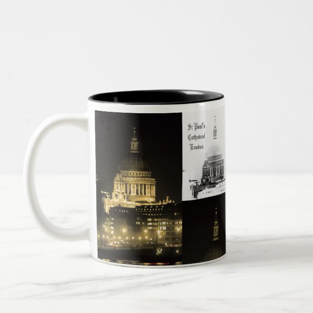 Caneca De Café Em Dois Tons Catedral de Paul da rua (Esquerda)