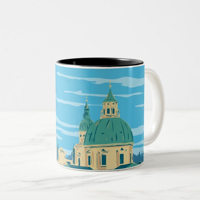 Caneca De Café Em Dois Tons Catedral de Salzburgo (Frente Esquerda)