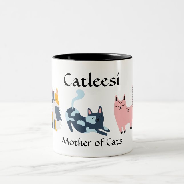 Caneca De Café Em Dois Tons Catleesi, Mãe dos Gatos (Centro)