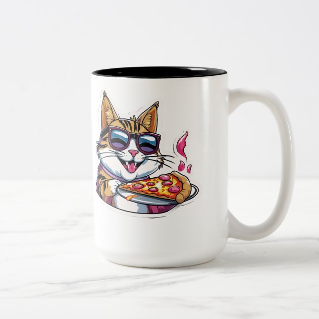 Caneca De Café Em Dois Tons Catnip & Pizza (Direita)