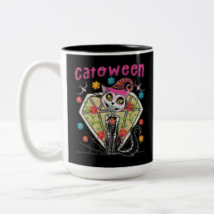 Caneca De Café Em Dois Tons Catoentre Halloween