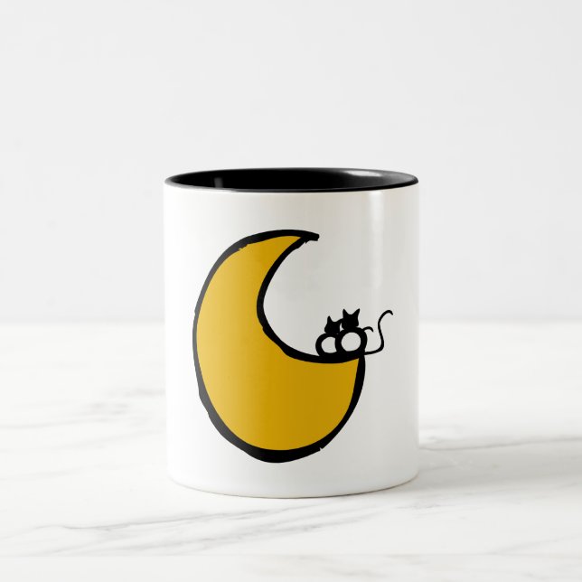 Caneca De Café Em Dois Tons Cats in the Moon (Centro)