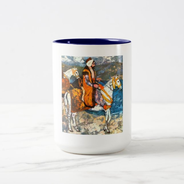 Caneca De Café Em Dois Tons Cavaleiro árabe (Centro)