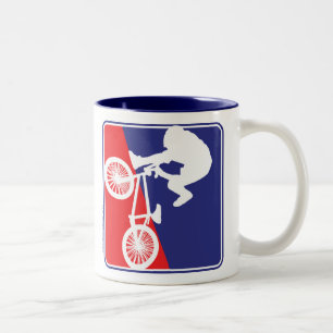 Caneca De Café Em Dois Tons Cavaleiro de bicicleta BMX