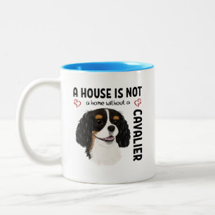 Caneca De Café Em Dois Tons Cavaleiro de três cores King Charles Spaniel