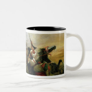 Caneca De Café Em Dois Tons Cavaleiro marroquinos na ação militar, 1832