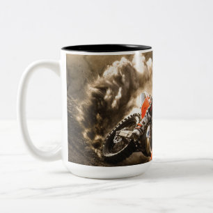 Caneca De Café Em Dois Tons Cavaleiro Motocross
