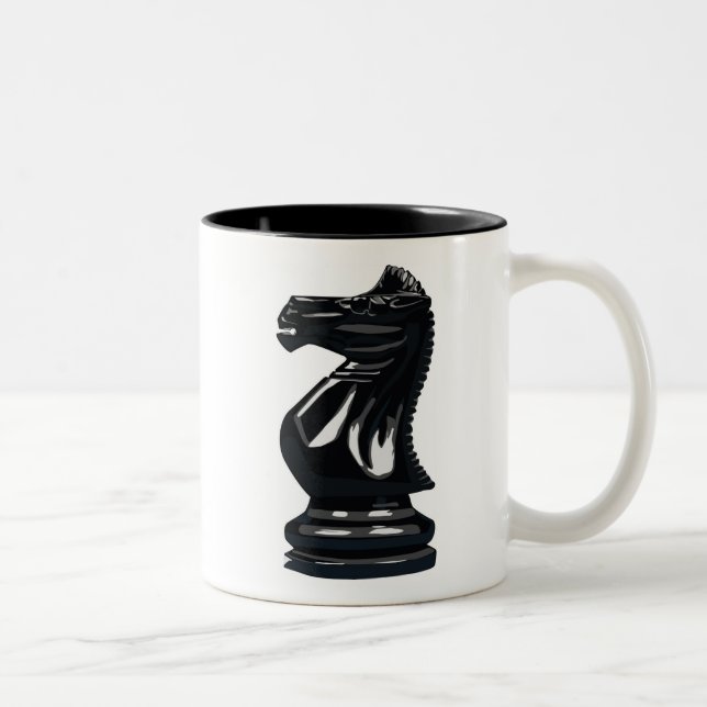 Caneca De Café Em Dois Tons Cavaleiro preto (Direita)