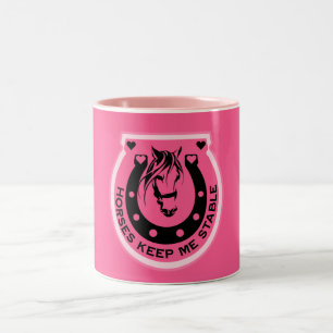 Caneca De Café Em Dois Tons Cavaleiro Rosa Horseback