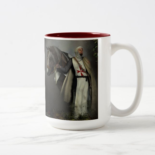 Caneca De Café Em Dois Tons Cavaleiro templar (Direita)