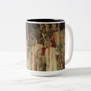 Caneca De Café Em Dois Tons Cavaleiros medievais da Mesa redonda