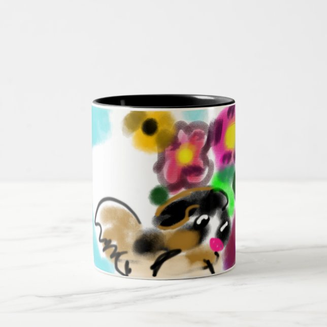 Caneca De Café Em Dois Tons Cavalier king charles spaniel  (Centro)