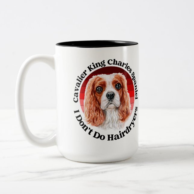Caneca De Café Em Dois Tons Cavalier King Charles Spaniel citação engraçada (Esquerda)
