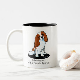 Caneca De Café Em Dois Tons Cavalier Spaniel Life É Melhor