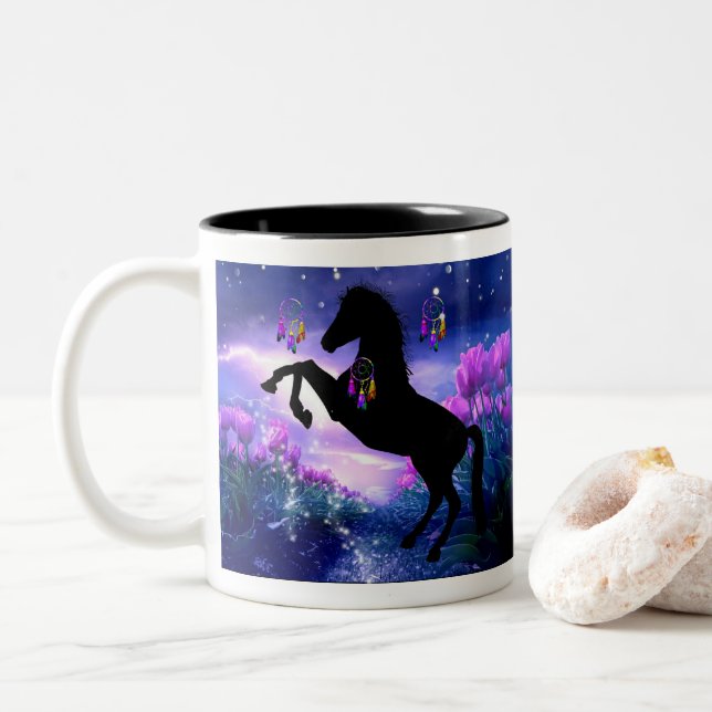 Caneca De Café Em Dois Tons Cavalo (Com Donut)