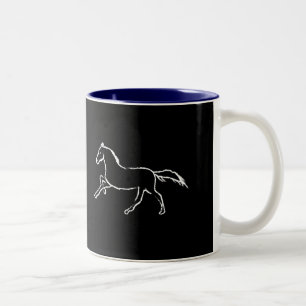 Caneca De Café Em Dois Tons Cavalo branco