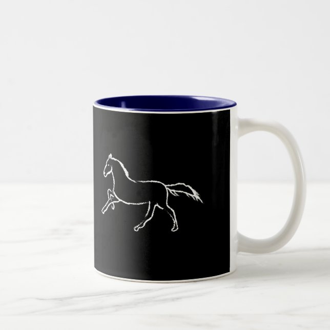 Caneca De Café Em Dois Tons Cavalo branco (Direita)
