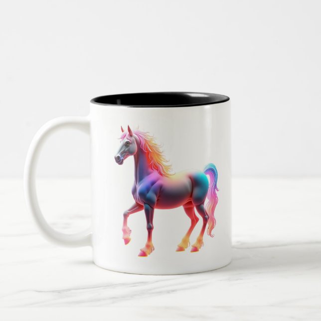 Caneca De Café Em Dois Tons Cavalo brilhante maravilhoso (Esquerda)