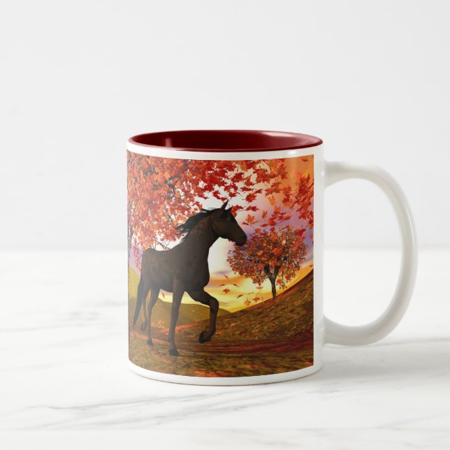 Caneca De Café Em Dois Tons Cavalo de Queda (Direita)