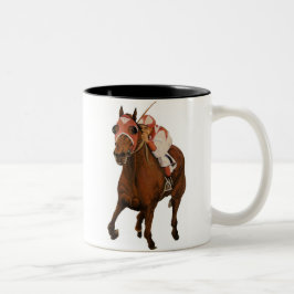 Caneca De Café Em Dois Tons Cavalo de raça pura ganha clássico