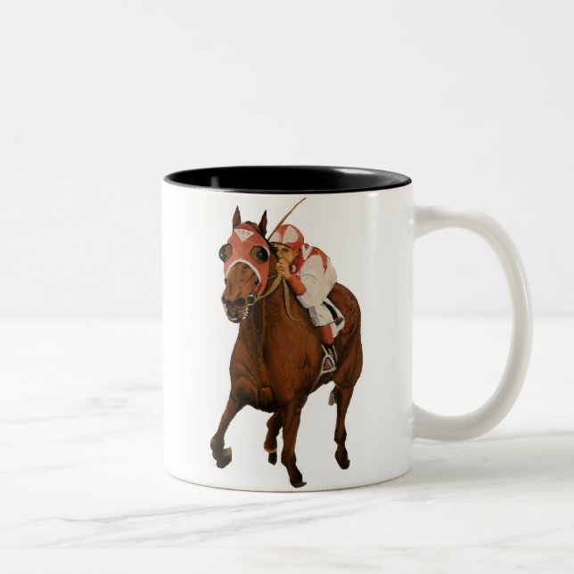 Caneca De Café Em Dois Tons Cavalo de raça pura ganha clássico (Direita)