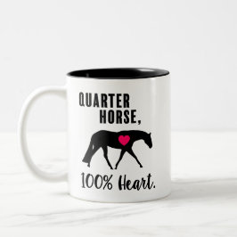 Caneca De Café Em Dois Tons Cavalo de um quarto, 100% coração - caça Seat