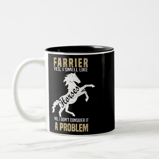 Caneca De Café Em Dois Tons Cavalo Engraçado, Sim, Cheiro Como Cavalos 660 Po (Esquerda)