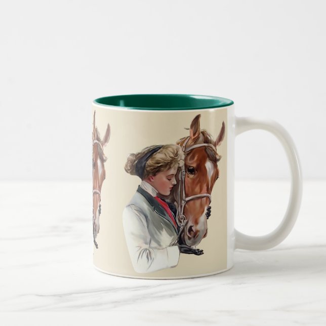 Caneca De Café Em Dois Tons Cavalo Favorito (Direita)