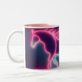 Caneca De Café Em Dois Tons Cavalo Luminoso de Luxo
