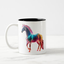 Caneca De Café Em Dois Tons Cavalo Majestoso