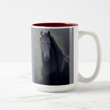 Cavalo Negro Frísia - Mug de café, Taça