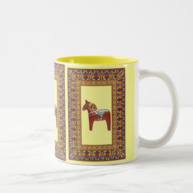 Caneca De Café Em Dois Tons Cavalo quadro de Dalarna (Direita)