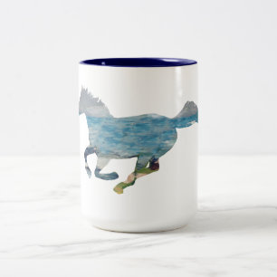Caneca De Café Em Dois Tons Cavalo selvagem