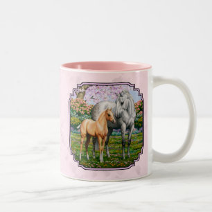 Caneca De Café Em Dois Tons Cavalo Trimestre Mare e Pink