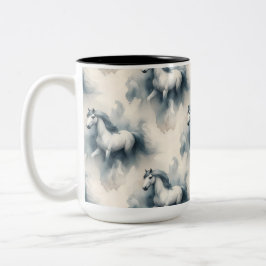 Caneca De Café Em Dois Tons Cavalos