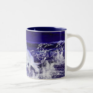 Caneca De Café Em Dois Tons Cavalos brancos