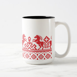 Caneca De Café Em Dois Tons Cavalos de criação