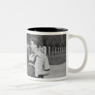 Caneca De Café Em Dois Tons Cavalos de equitação do casal