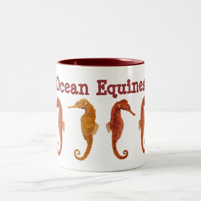Caneca De Café Em Dois Tons Cavalos do oceano (Centro)